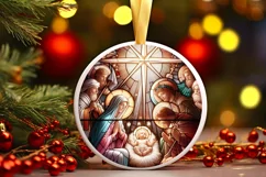 Christmas Round Ornament Sublimation Product Image 2