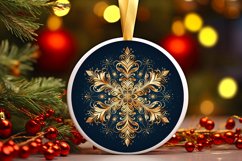 Snow Flake Christmas Round Cute Ornament Sublimation Product Image 2