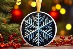 Snow Flake Christmas Round Cute Ornament Sublimation Product Image 2