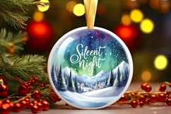Silent Night Christmas Round Cute Ornament Sublimation Product Image 2