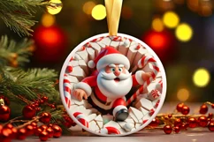 Christmas Round Cute Animal Ornament Sublimation Product Image 2