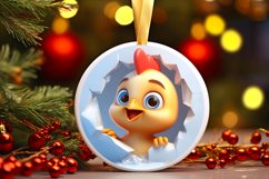 Christmas Round Cute Animal Ornament Sublimation Product Image 2