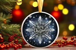 Merry Christmas Snow Flake Christmas Round Cute Ornament S Product Image 2