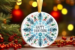 Penguin Christmas Round Cute Ornament Sublimation Product Image 2