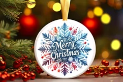 Christmas Round Cute Ornament Sublimation Product Image 2