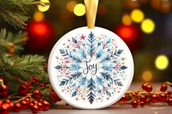 Penguin Christmas Round Cute Ornament Sublimation Product Image 3
