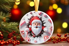 Christmas Round Cute Animal Ornament Sublimation Product Image 2