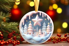 Christmas Round Ornament Sublimation Product Image 2