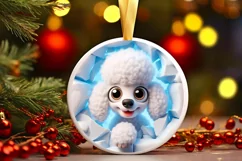 Christmas Round Cute Animal Ornament Sublimation Product Image 2