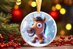 Christmas Round Cute Animal Ornament Sublimation Product Image 2