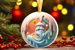 Pastel Christmas Round Ornament Sublimation Product Image 2