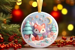 Christmas Round Ornament Sublimation Product Image 2
