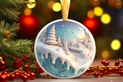 Christmas Round Ornament Sublimation Product Image 2