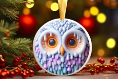 Pastel Christmas Round Ornament Sublimation Product Image 2