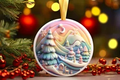 Christmas Round Ornament Sublimation Product Image 2