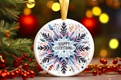 Snow Flake Christmas Round Cute Ornament Sublimation Product Image 2