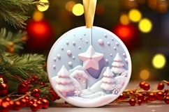 Christmas Round Ornament Sublimation Product Image 2