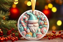 Pastel Christmas Round Ornament Sublimation Product Image 2