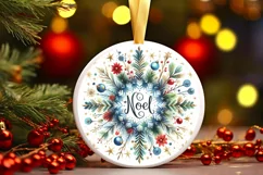 Snow Flake Christmas Round Cute Ornament Sublimation Product Image 2