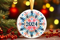 Snow Flake Christmas Round Cute Ornament Sublimation Product Image 2