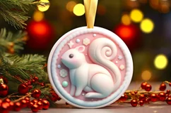 Pastel Christmas Round Ornament Sublimation Product Image 2