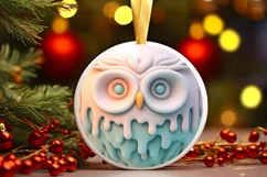 Pastel Christmas Round Ornament Sublimation Product Image 2