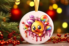 Christmas Round Duck Sublimation Ornament Product Image 4