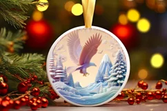 Pastel Christmas Round Ornament Sublimation Product Image 2