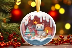 Christmas Round Ornament Sublimation Product Image 2