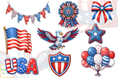 4th of July Clipart, Independence Day Graphics, American PNG Product Image 2