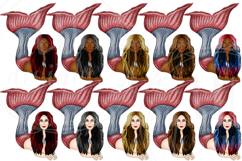 4th of July Mermaids Clipart, USA Summer Graphics, Product Image 2