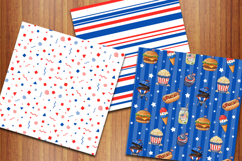 4th of July Digital Papers, Patriotic Backgrounds, USA Flag Product Image 2