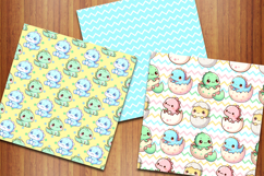 Cute Baby Dinosaurs Digital Papers, Dino Seamless Patterns Product Image 2