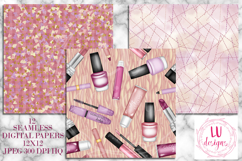 Makeup Seamless Patterns, Beauty Girl Digital Papers Product Image 2