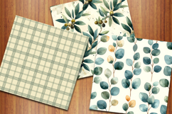 Botanical Greenery Seamless Patterns, Eucalyptus Backgrounds Product Image 2