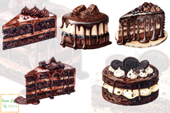 Chocolate Cakes Clipart, Chocolate Desserts Graphics Product Image 2