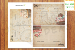 Vintage Cupcakes Recipe Cards, Printable Kitchen Ephemera Product Image 2