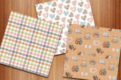 Folk Valentines Seamless Patterns, Love Animals Backgrounds Product Image 2