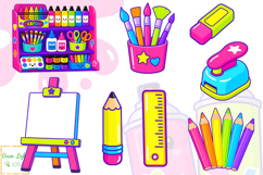 School Art Clipart, Back To School Graphics, Stationery PNG Product Image 2