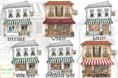 Shop Fronts Clipart, Store Illustrations, Ink Shop Designs Product Image 2