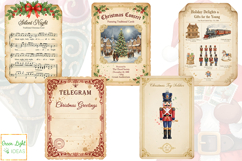 Vintage Christmas Junk Journal Ephemera, Holidays Clipart Product Image 2