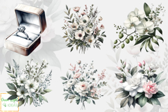 Watercolor Wedding Clipart, Romantic Bridal Couples PNG Product Image 2