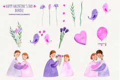 Happy Valentine&#039;s Day bundle, couple clipart Product Image 2