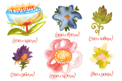 Quirky watercolor flowers Product Image 2