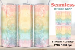4 Rainbow Boho Tumbler Sublimation, 20 oz Tumbler Wrap Product Image 3
