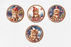 Christmas Decor. Cute Cat Round Pattern 20 PNG sublimations Product Image 5