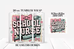School Nurse Tumbler Wrap PNG Sublimation Design Product Image 2
