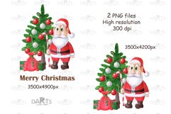 Santa Claus sublimation design, Christmas tree Santa PNG Product Image 4