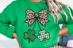St Patrick's Day png | Shamrock Bow Shirt Design Product Image 3