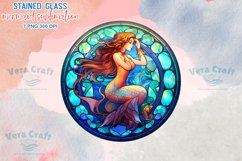 Stained Glass Mermaid Sublimation Cilpart Product Image 3